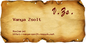 Vanya Zsolt névjegykártya